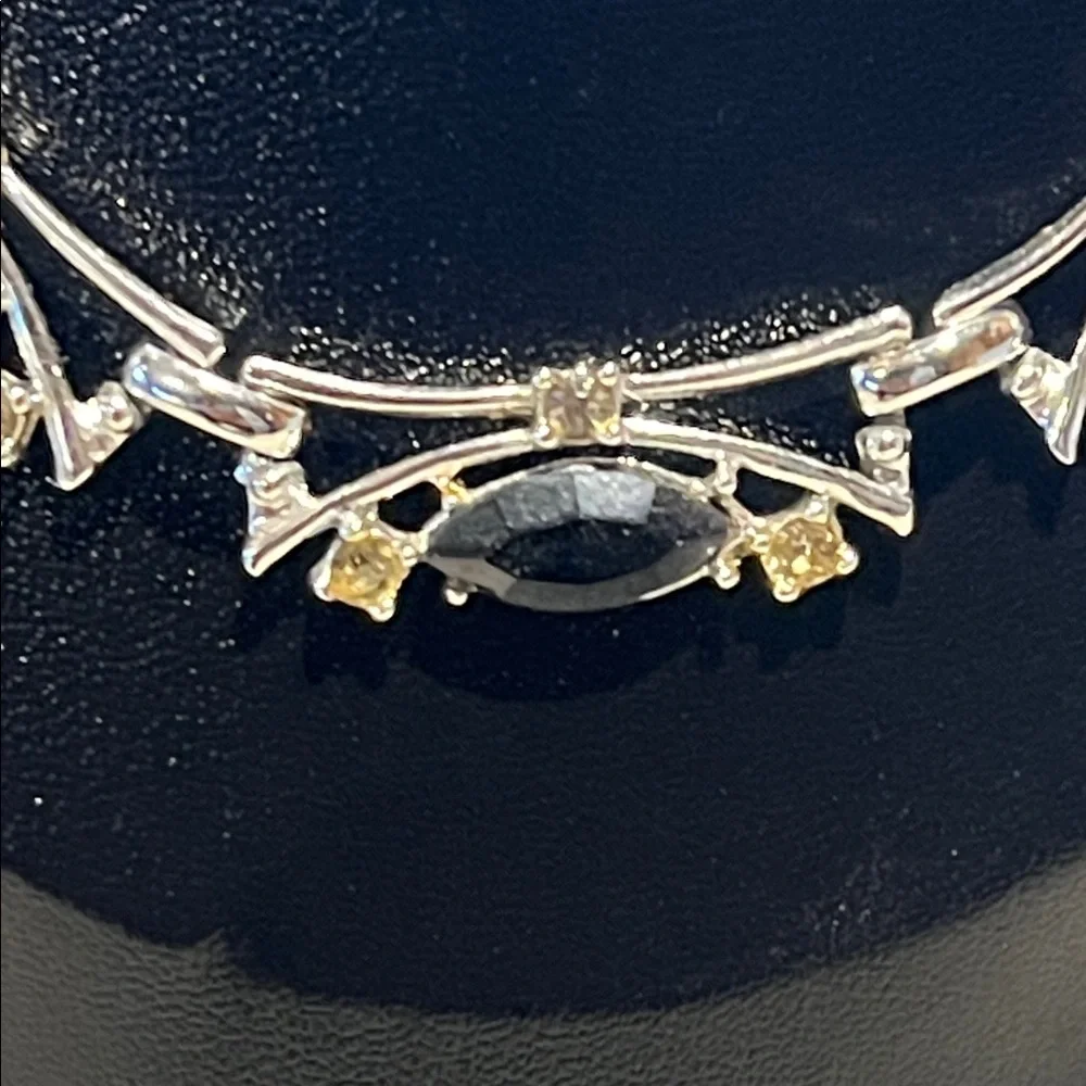 Vintage Silver and Black Necklace - Picture 2 of 4